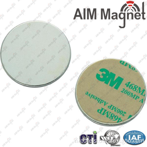 6mm dia x 1mm N35 Neodymium EasyPeel Adhesive Magnet - 0.33kg Pull